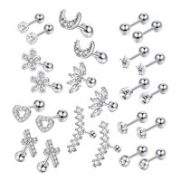 Ioensy - Juego De 24 Pendientes De Tuerca Con Parte Trasera Plana Para Regalo Con Pesas Para Hombres Y Mujeres, Color Plateado