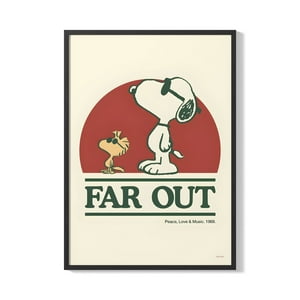 Creango - Cuadro Poster Enmarcado Snoopy Far Out Decorativo