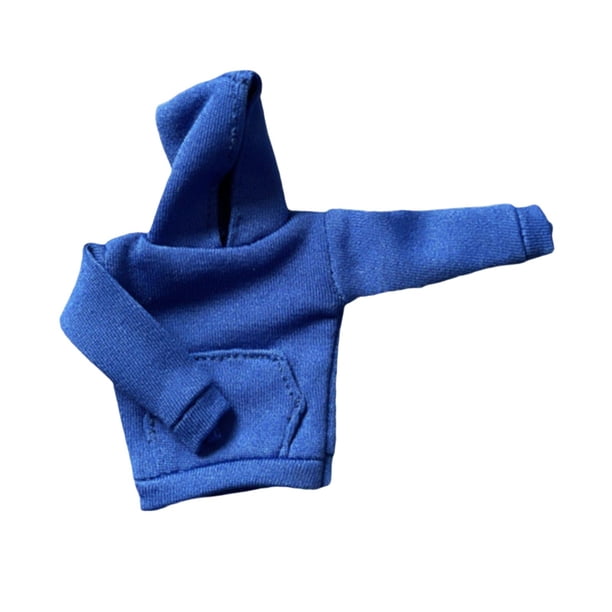 Suéter con capucha a escala 1/12 a la moda, ropa para figuras femeninas de 6 ", modelo de cuerpo de muñeca, accesorios de vestir Azul