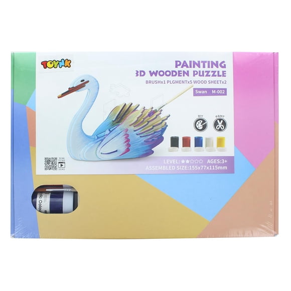 Puzzle de pintura de madera 3D Swan