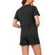 thumbnail image 3 of INSPIRE CHIC Conjunto de Pijama de Punto Acanalado para Mujer, Manga Corta, Cuello Redondo, Top y Shorts con Cintura Elástica y Bolsillos XL Negro, 3 of 6