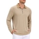 thumbnail image 4 of INSPIRE CHIC Camisas Polo Texturizadas para Hombre de Manga Larga con Cremallera Cuarto para Golf Talla S Caqui, 4 of 6