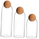 thumbnail image 4 of Frascos De Botellas De Almacenamiento De Vidrio Con Tapa De Madera, Cilindro Para Especias, Condimentos Para Dulces, 3 Uds., 4 of 5