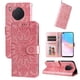 thumbnail image 1 of Funda tipo cartera FOXDOCK para Huawei Nova 8i , diseño girasol en relieve, cuero PU, cierre magnético, soporte y tarjetero, 1 of 5
