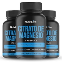 Emetres - Pack 3 Citrato De Magnesio Puro 270 Cáps Nutrilife Sin Sabor