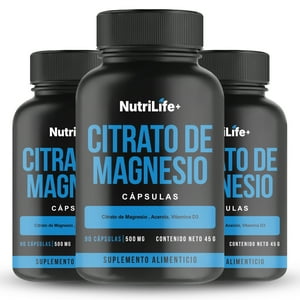 Emetres - Pack 3 Citrato De Magnesio Puro 270 Cáps Nutrilife Sin Sabor
