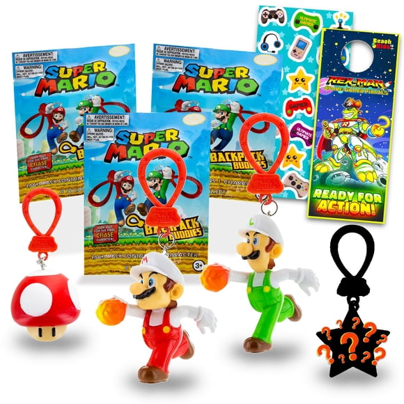 Paquete de 3 llaveros sorpresa de Super Mario para recuerdos de fiesta