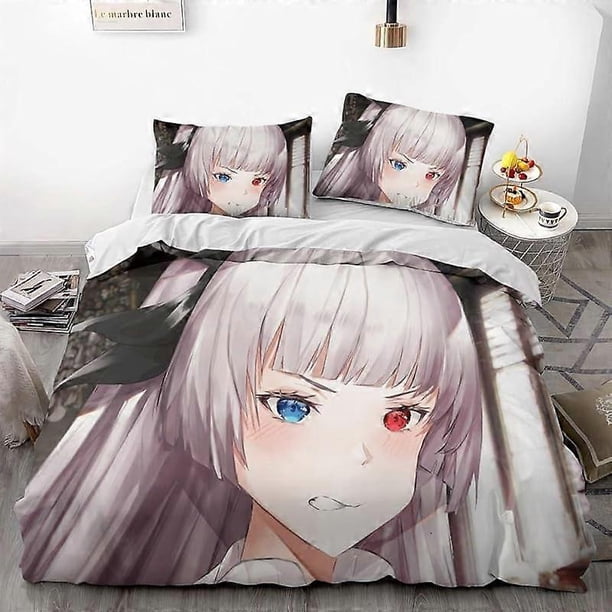 Juego de funda nórdica de anime "Reencarnado - Slime - Impresión digital 3D - Microfibra ultrasuave, juego de ropa de cama de 3 piezas con cierre de cremallera, incluye:
