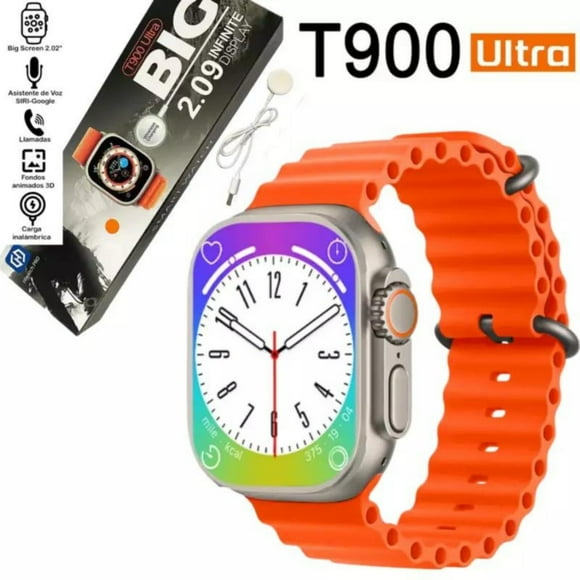 Reloj T900 ULTRA inteligente smartwatch Naranjo / Realiza y Recibe Llamadas