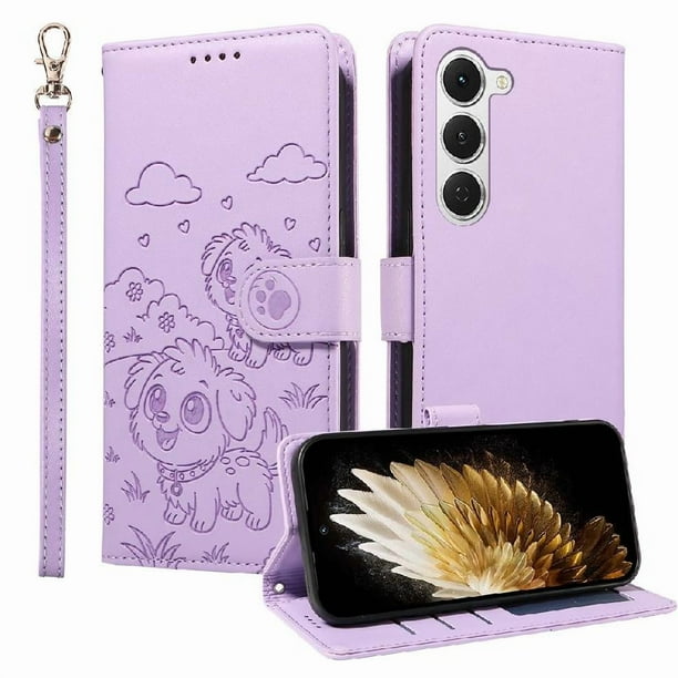 Funda Billetera FOXDOCK Compatible con Tecno Spark 40 Pro 4G, Diseño Perrito Tierno, Ranuras para Tarjetas y Soporte Plegable