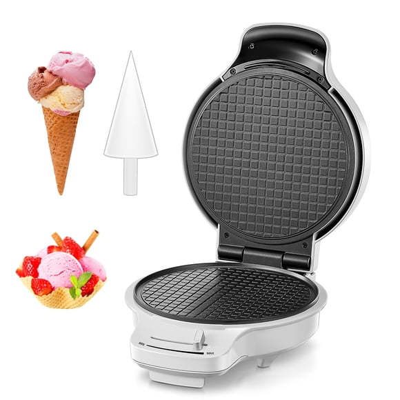 Máquina para hacer gofres FOHERE con control de temperatura, color blanco