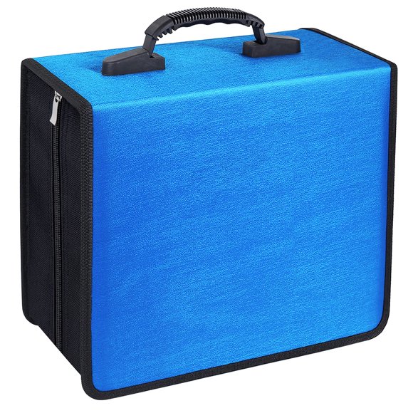 Funda para CD Bivisen con capacidad para 400 DVD, nailon azul