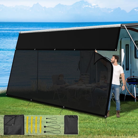 Toldo Glamful 244 cm × 465 cm con sombra de cremallera