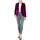 thumbnail image 2 of INSPIRE CHIC Blazer de Terciopelo para Mujer Color Sólido Cuello de Chal Una Botón Traje de Trabajo XS Violeta Púrpura, 2 of 6