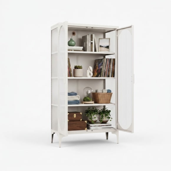 Vitrina alta 2 puertas 4 niveles linea cream - GS-YW2-1500