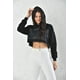 thumbnail image 1 of Poleron Crop Mujer Negro Con Capucha Talla M, 1 of 3