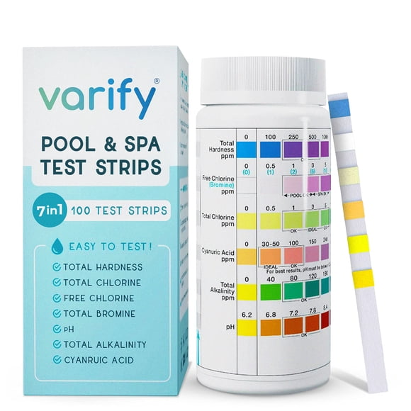 Tiras Reactivas Químicas Varify 7 en 1 para Piscina y Spa, 100 unidades