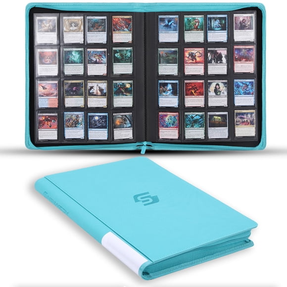 Álbum para cartas coleccionables Snekdy Premium de 1024 bolsillos, turquesa
