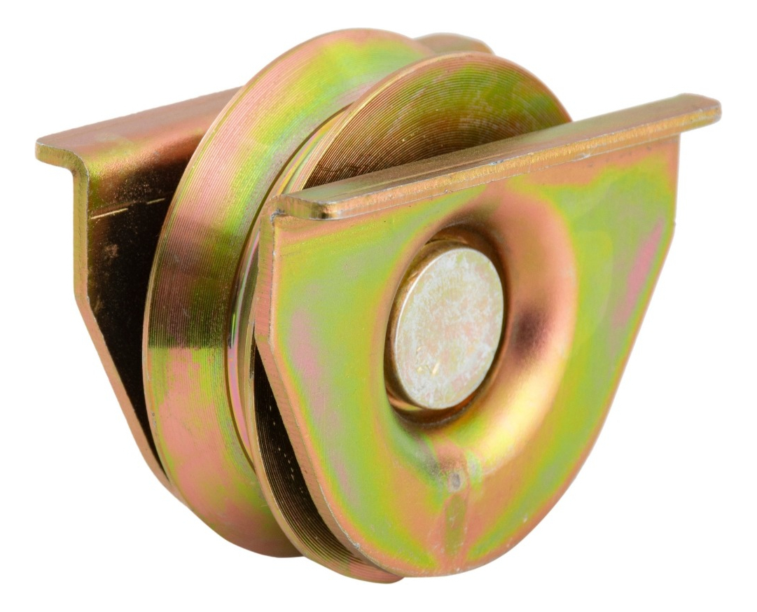 Metalhsa - Rueda Para Portón Con Placa Abierta 75 Mm