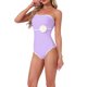 thumbnail image 4 of Monokini Bandeau con Flores 3D para Mujer de INSPIRE CHIC, 1 Pieza sin Tirantes con Control de Abdomen y Almohadillas Removibles, Pequeño, Púrpura Claro, 4 of 5