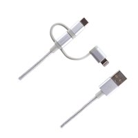 Philco - Cable Usb 3 En 1 Mricro Usb Tipo C Lightning 0.8M Philips