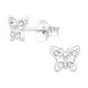thumbnail image 1 of Aros Plata 925 Forma Mariposa Plateado Y Cristal Plateado, 1 of 2