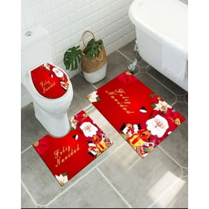 Casamio - Juego De Alfombra De Baño De Navidad 3 Piezas