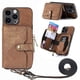thumbnail image 1 of Funda Tipo Cartera con Correa Cruzada para iPhone 15 Pro Max Protección Contra Golpes Marrón, 1 of 5