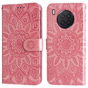 Funda Tipo Cartera Foxdock Para Honor 50 Lite , Diseño Girasol En Relieve, Cuero Pu, Cierre Magnético, Soporte Y Tarjetero