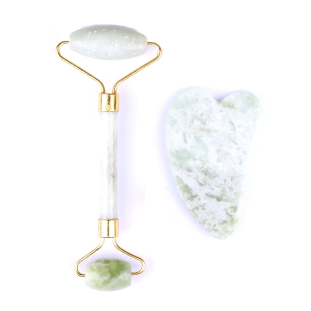 Natural Jade Face Roller Gua Sha Scraper Set Masssager for Face Neck Body Skincare Beauty Guasha Massage Tool Facial Slim Lift
