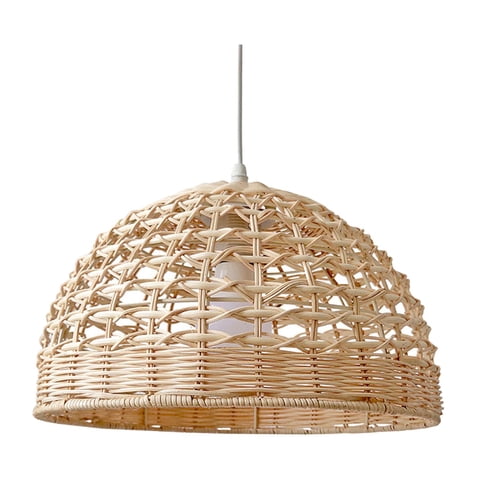 Ioensy - Pantalla De Rattan Lámpara Redonda Droplight Moderna Para Dormitorio Comedor Cocina