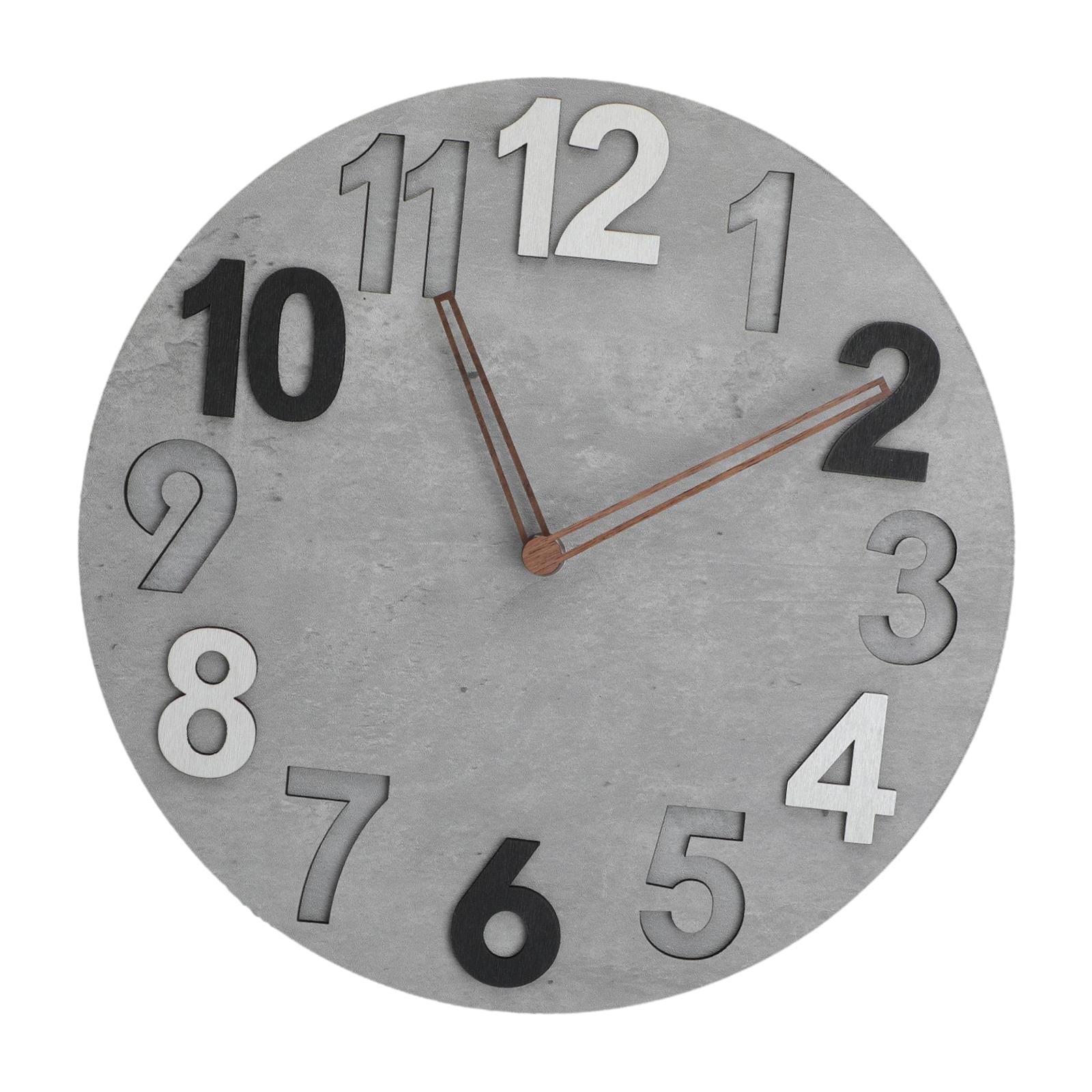 Magideal - Reloj De Pared Reloj De 12 Pulgadas Decoración Del Hogar Decoración De Pared Redonda Creativa Reloj Silencioso, Reloj De Pared Decorativo Para Oficina Gris