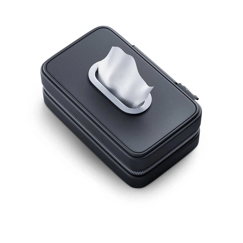 Xusx111 - Soporte De Tejido De Coche, Caja De Servilleta De Cuero Pu, Bolsa De Tejido De La Caja Del Reposabrazos Del Coche, Organizador Rectángulo De La Servilleta Del Asiento Trasero (negro)