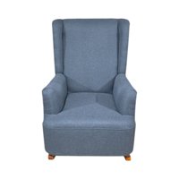 Diseños Valestrini - Sillon Mecedor Lino Gris Oscuro