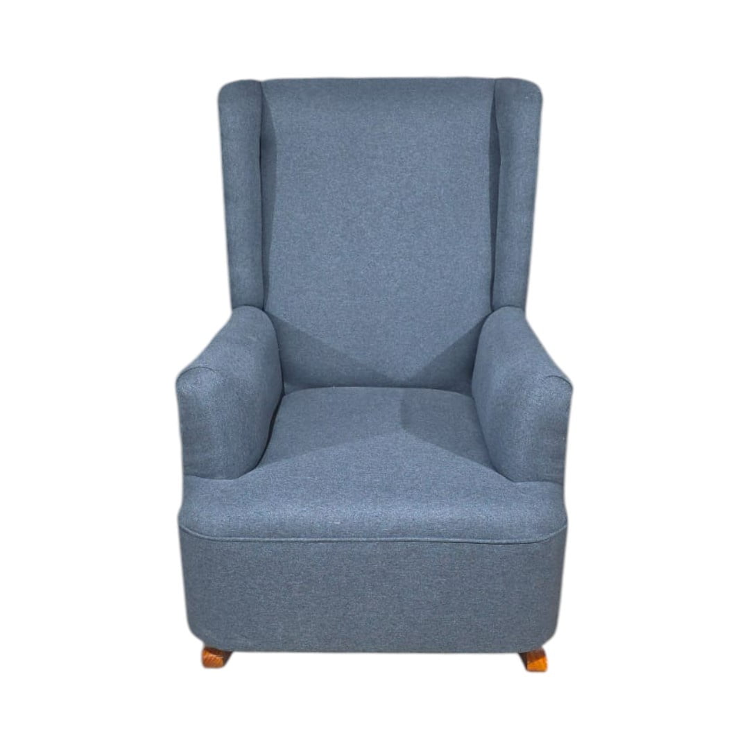 Diseños Valestrini - Sillon Mecedor Lino Gris Oscuro