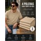 thumbnail image 2 of Pack 4 Poleras Basicas Cuello Redondo 100% Algodon 200g Beige M Lisa, 2 of 3