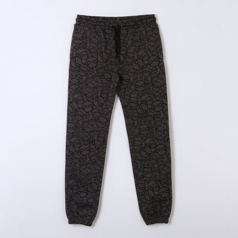 Pantalón De Buzo Niño Full Print Caras Spiderman Gris Marvel