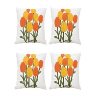 Genérico - Pack De 4 Fundas De Cojin Bordadas 45X45Cm Blanco 01