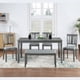 thumbnail image 1 of 6 Piece Kitchen Dining Set, Rectangular Wooden Dining Table with 4 Upholstered Chairs and a Bench, Dining Table Set for 6 People, Living Room, Home Bar and Kitchen, Gray, 1 of 3