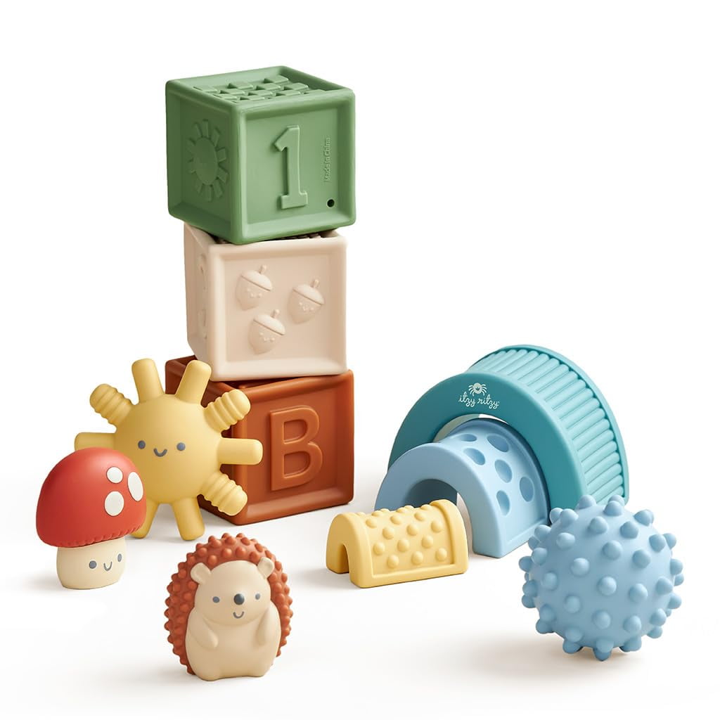 Juego De Bloques Sensoriales Itzy Ritzy De 10 Piezas Con Bloques Blandos