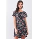 thumbnail image 1 of Vestido Mini Relajado con Espalda Plisada y Estampado Floral Multicolor Negro, 1 of 5