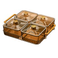 Bothyi - Bandeja De Frutas Secas, Plato De Aperitivos Para Reuniones, Banquetes, Bodas, 4 Rejillas, Color Marrón