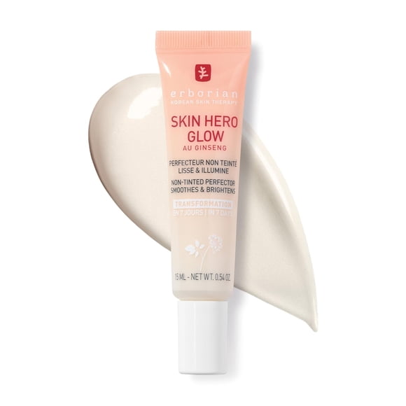 Erborian Skin Hero Glow, Perfeccionador Natural Sin Tinte, Ilumina, Resalta, Hidrata y Suaviza para un Aspecto Radiante y Vidrioso, Cuidado Coreano de la Piel