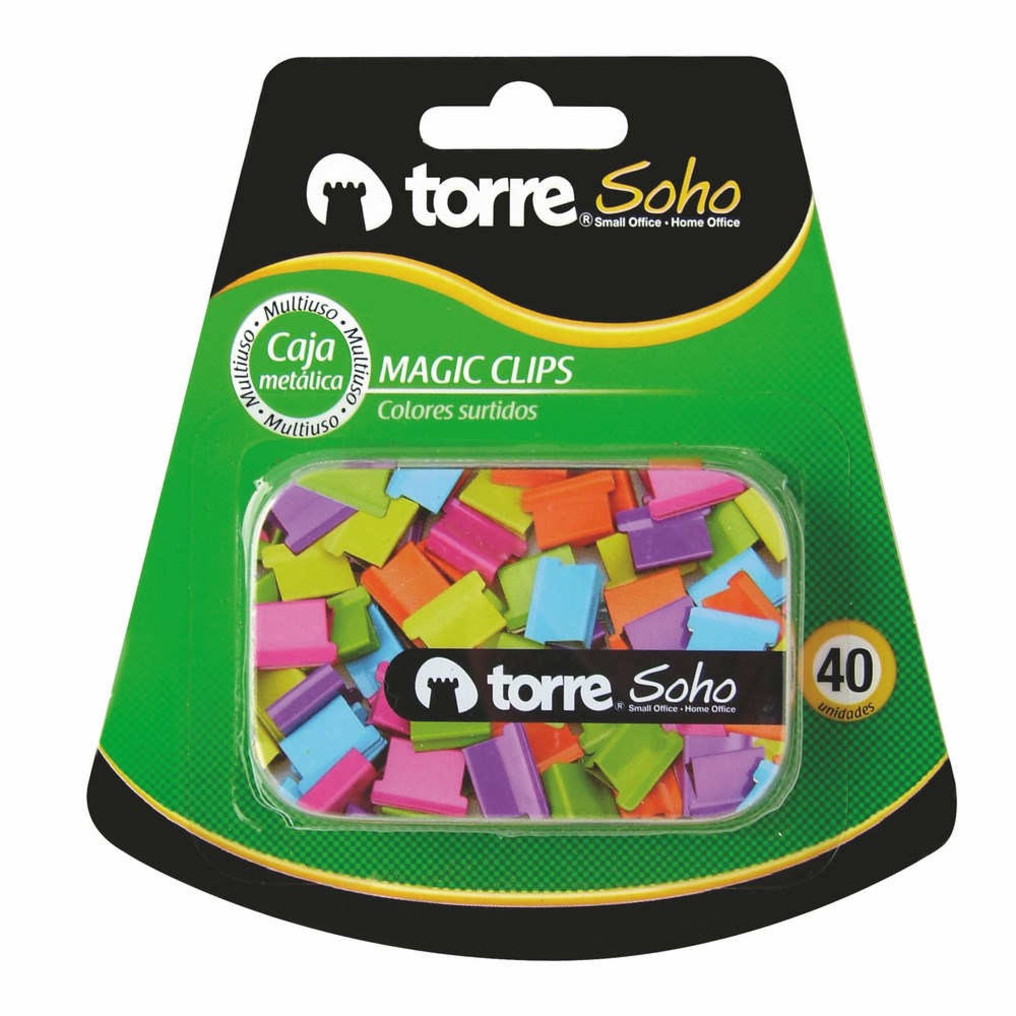 Clips Magic Colores 40 Unidades 1 Un Torre