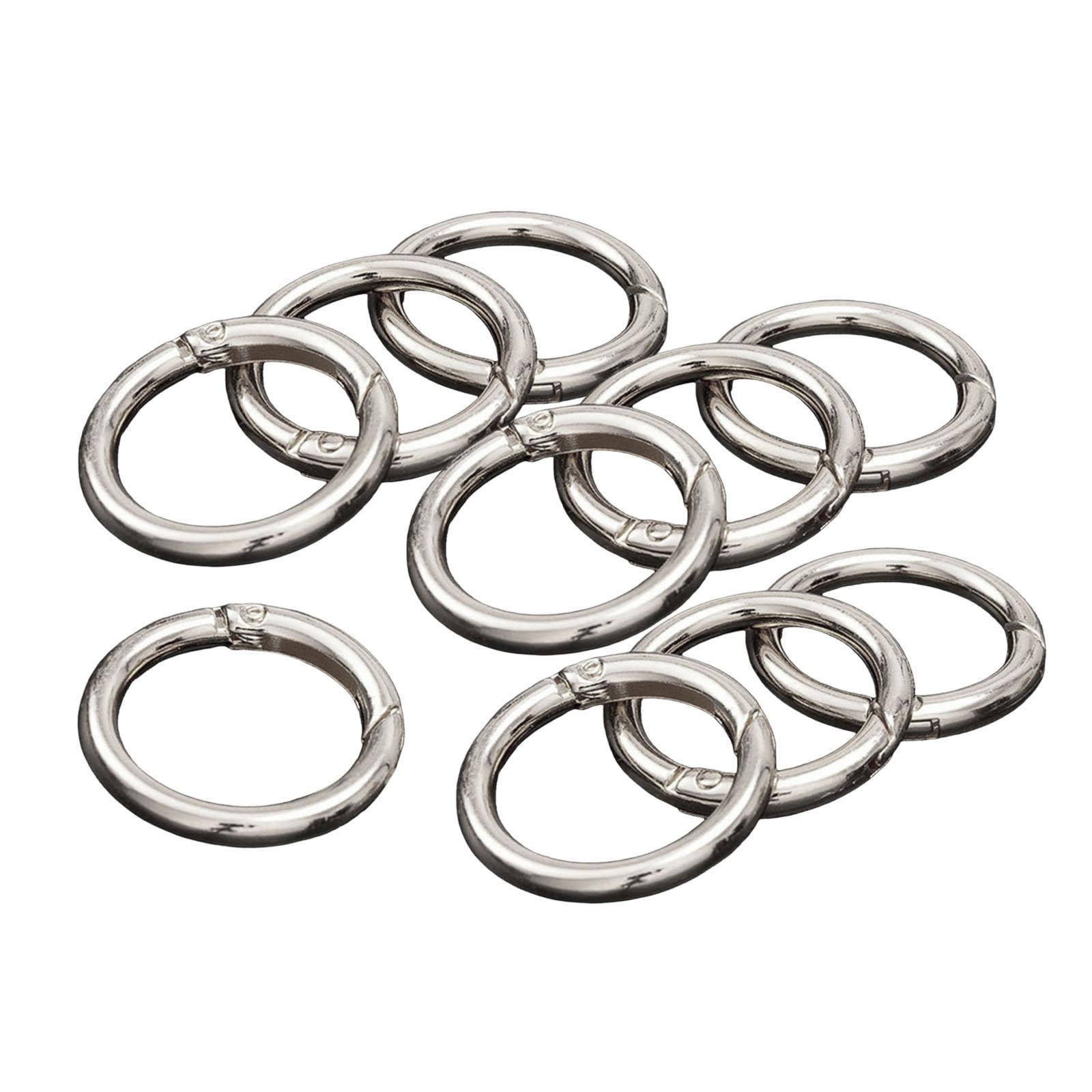 Bothyi - 10 Uds. Mosquetón De Ganchos Redondos Con Resorte Circular Para Llaveros Llave Argent 33mm