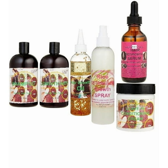 Paquete kit de Crecimiento Hair 6 en 1 para Cabello Más Fuerte, Más Grueso y Largo, para Puntas Abiertas y Seco, para Todo Tipo Hair