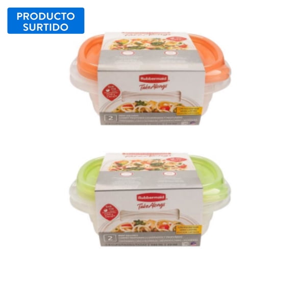 Set de Contenedor Plástico 669ML, color surtido 4 Piezas, 1 Un