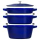 thumbnail image 2 of Juego de 4 piezas apilable STAUB de hierro fundido en azul oscuro, 2 of 6