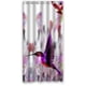 thumbnail image 1 of Cortina de ducha con diseño de colibrí, flores y arte colorido, con ganchos, tamaño 36 x 72 pulgadas, 1 of 3