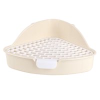 Ioensy - Caja De Arena Mediana Para Conejos, Inodoro Para Animales Pequeños, Jaula, Accesorios, Suministros, Color Blanco